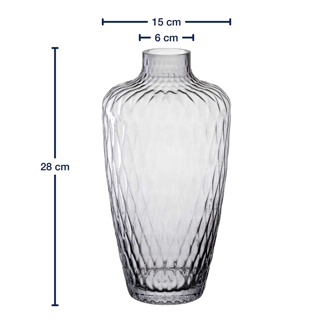 leonardo-giulia-vase-en-verre-gris-28-cm-fait-main image 3