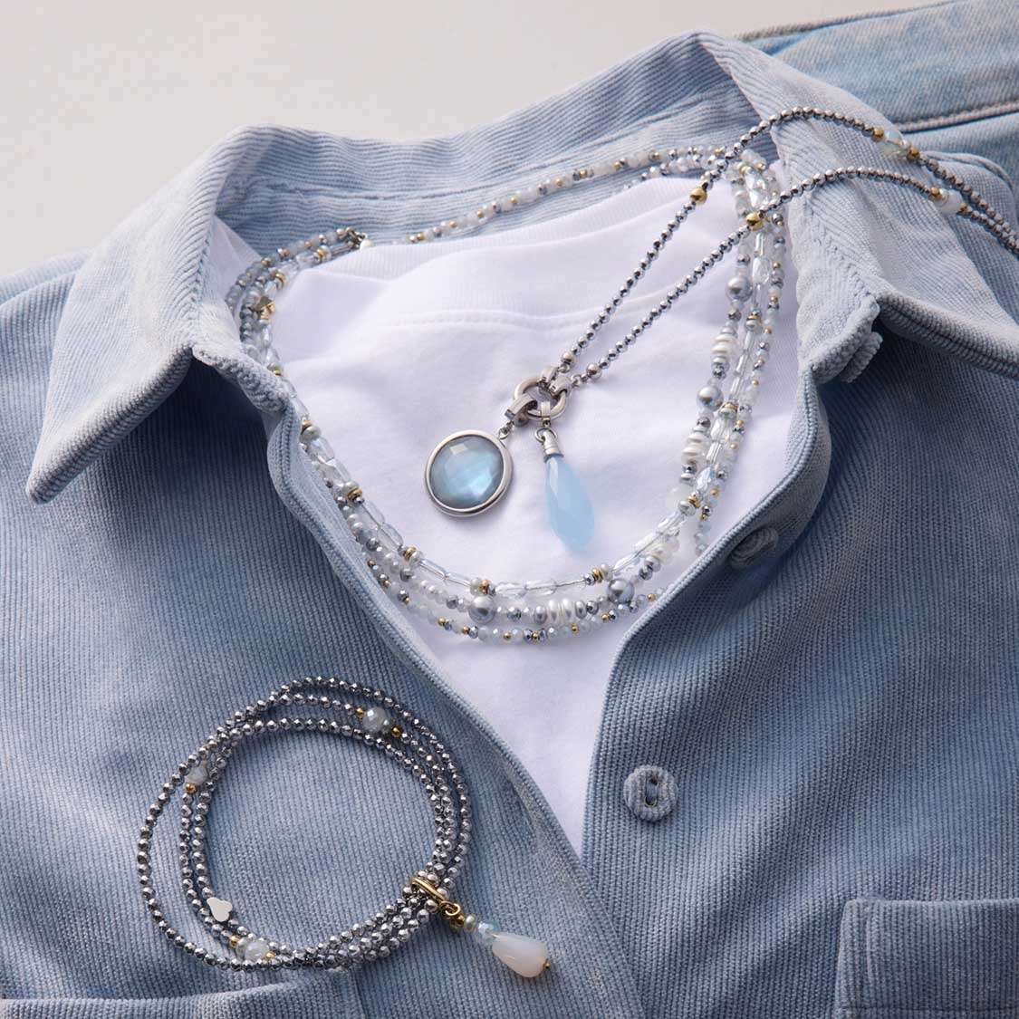 leonardo-clip-mix-minka-pendentif-bleu-nacre-m image 6