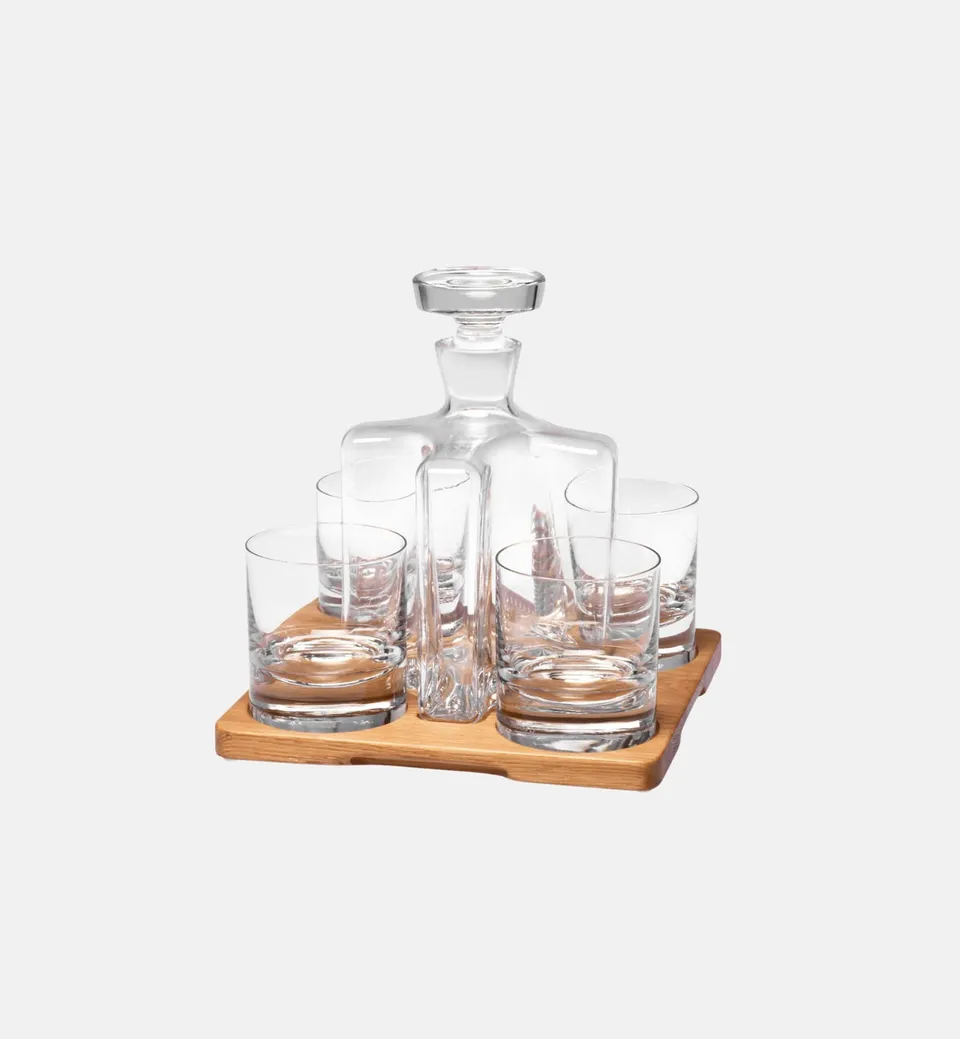 krosno-oak-coffret-whisky-cristal-5-pi-ces-plateau image 1