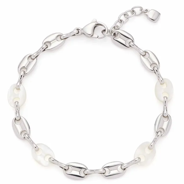 leonardo-lindi-bracelet-nacre-acier-argent image 1