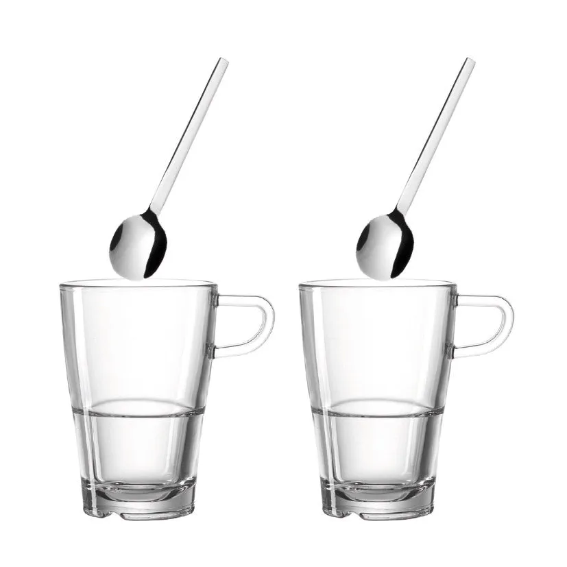 leonardo-senso-tasse-latte-350-ml-coffret-4-avec-cuill-res image 1
