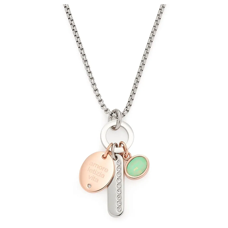 leonardo-lea-collier-42-cm-bicolore-pendentif-menthe image 1