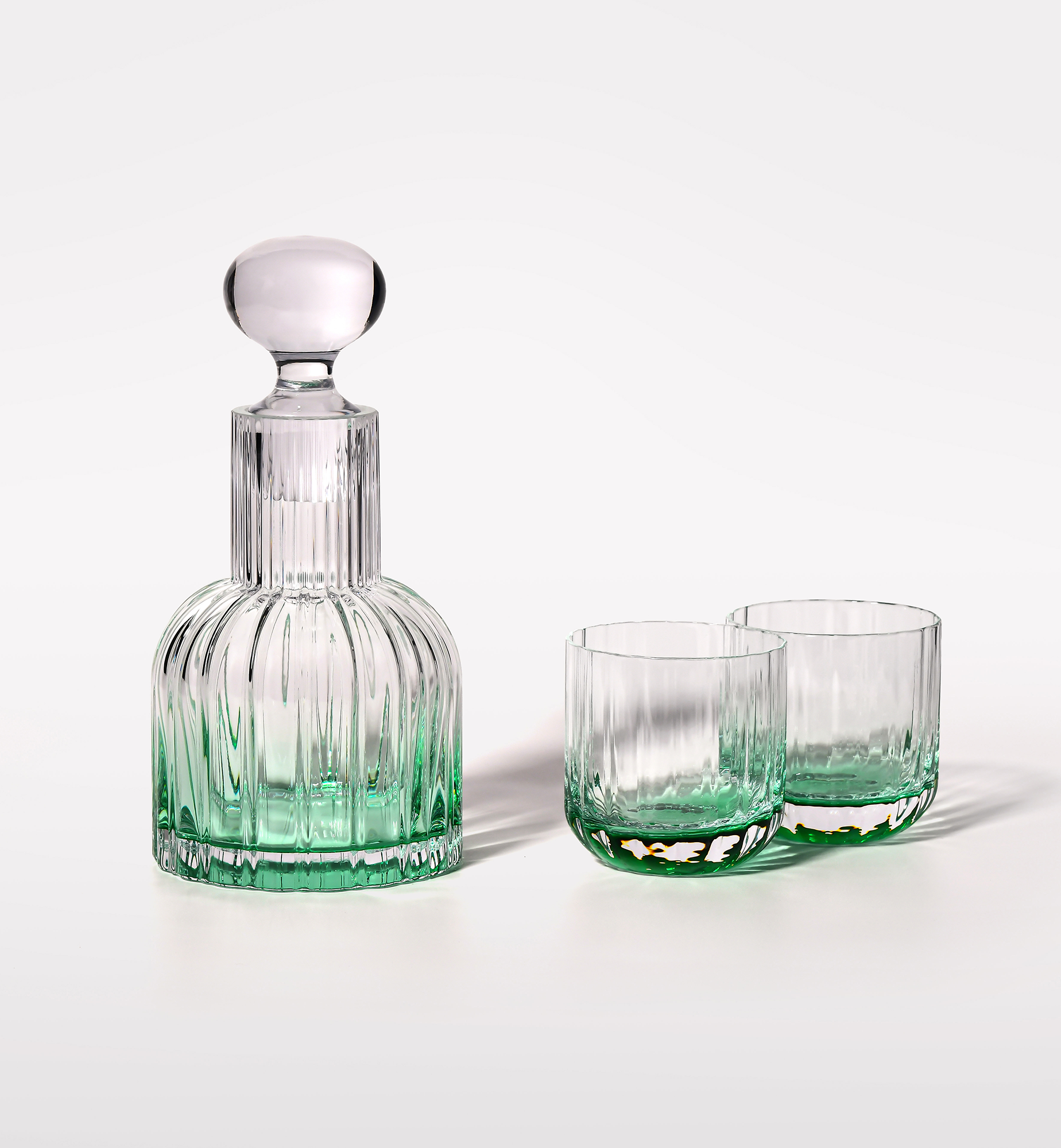 krosno-marszalkowska-carafe-2-verres-eau-meraude-cristal image 1