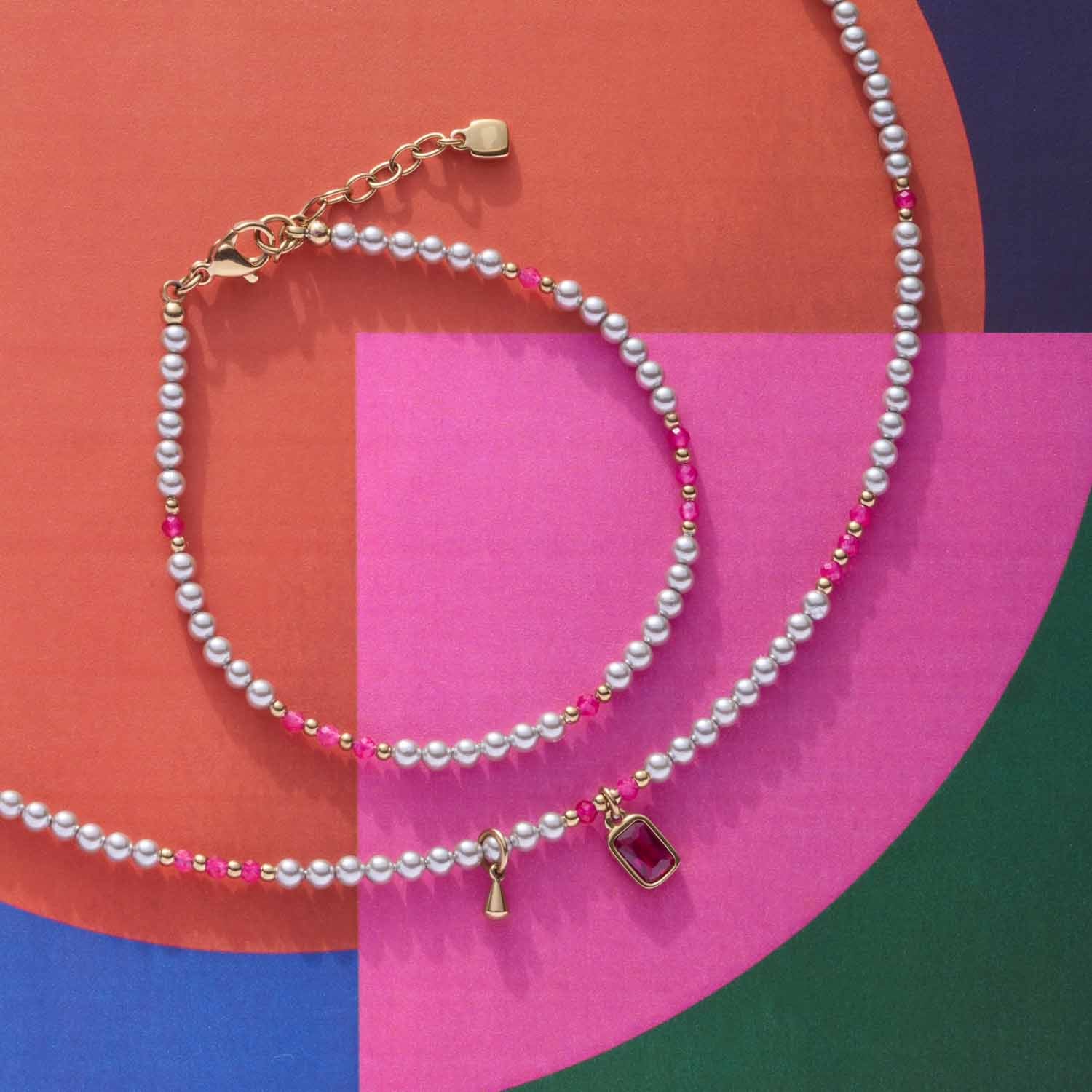 leonardo-ciao-pinky-bracelet-dor-perles-roses image 3