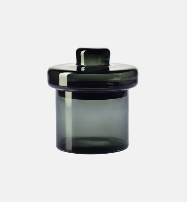krosno-gemstone-bocal-en-verre-graphite-21-5-cm-avec-couvercle image 1