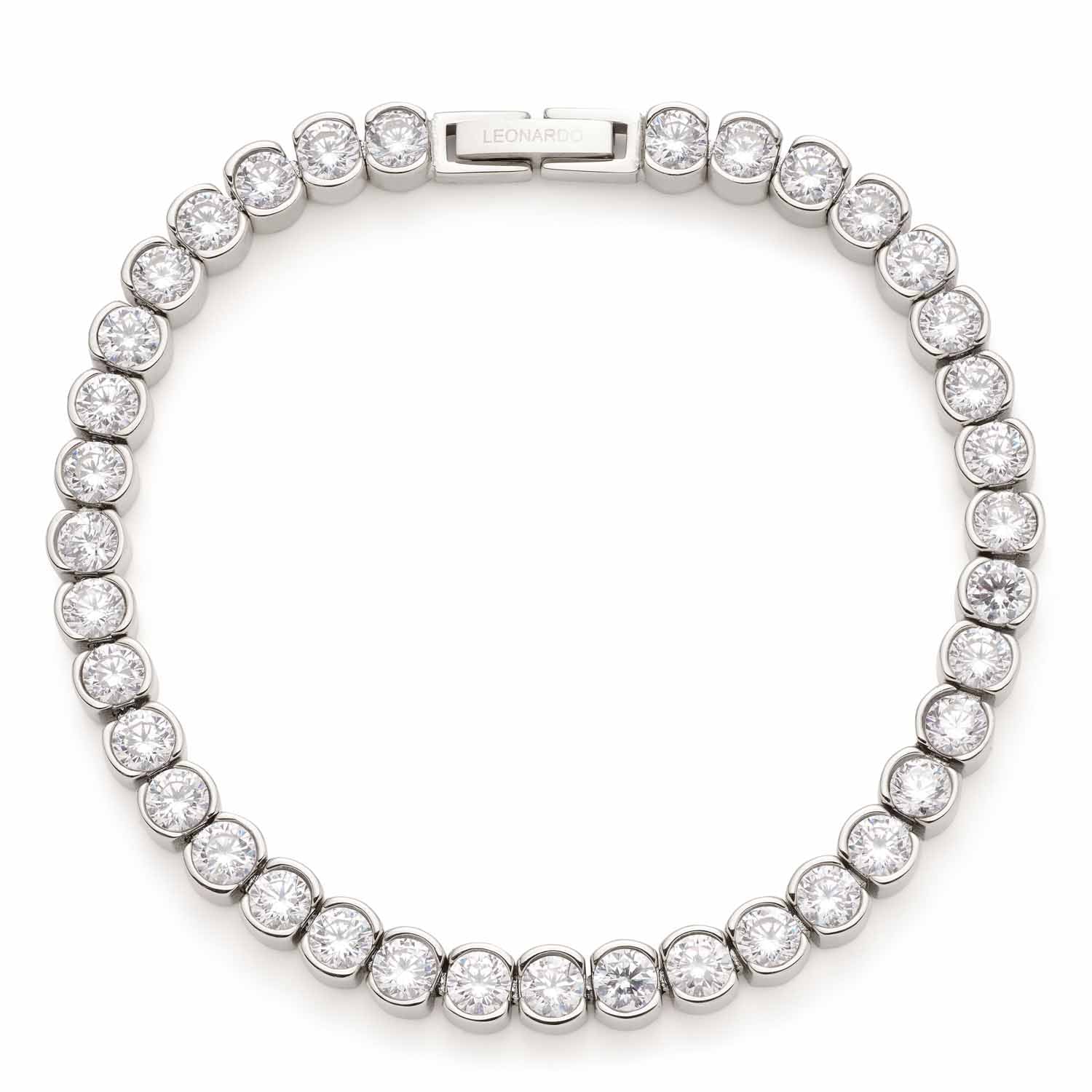 leonardo-cremona-bracelet-tennis-argent-zircons-blancs image 1