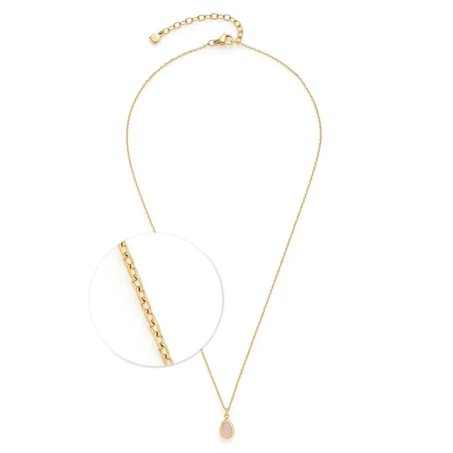 leonardo-rosy-collier-42-cm-dor-pendentif-rose image 1