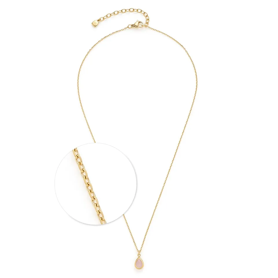 leonardo-rosy-collier-42-cm-dor-pendentif-rose image 1